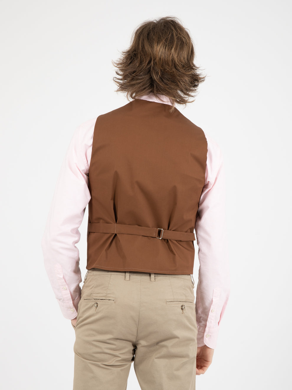 Gilet slim fit tortora