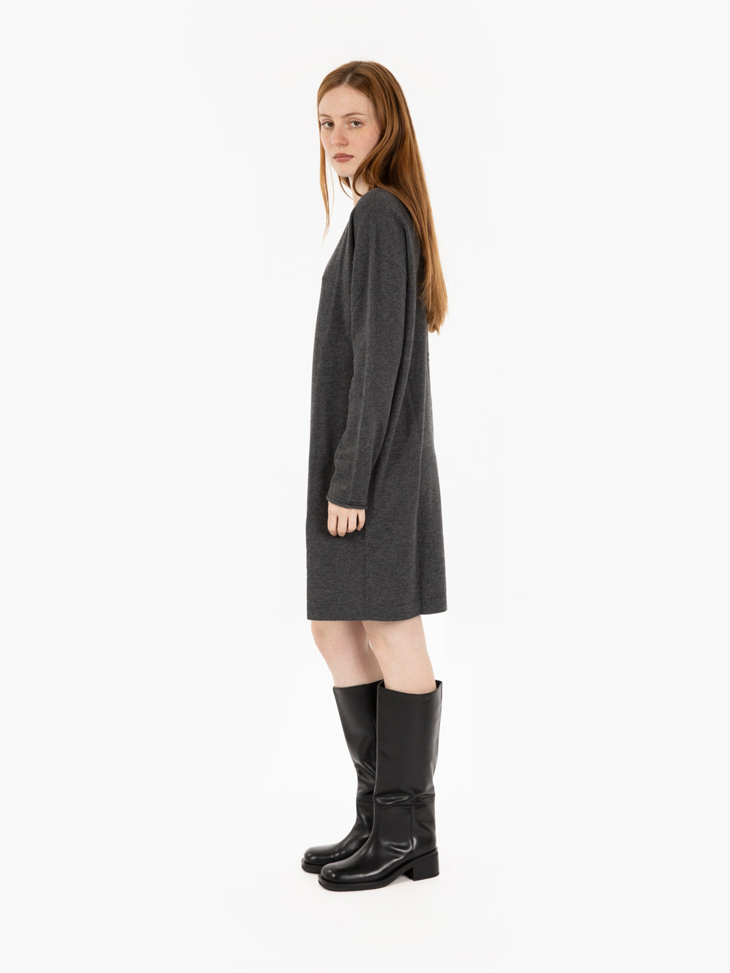 Melange grey knitted dress