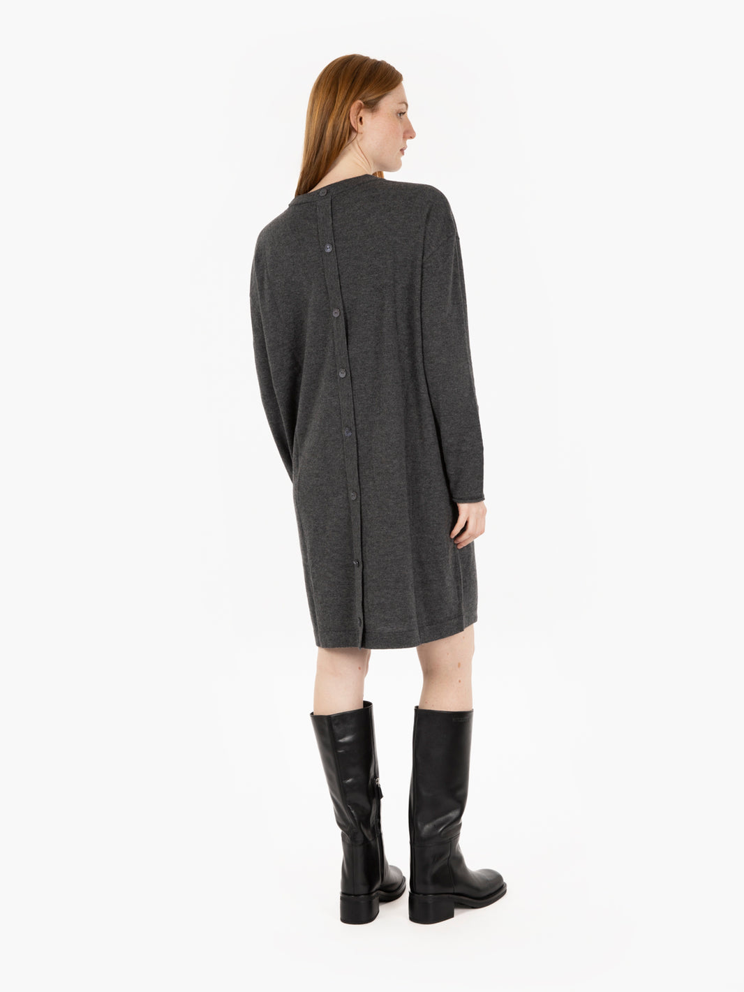 Melange grey knitted dress