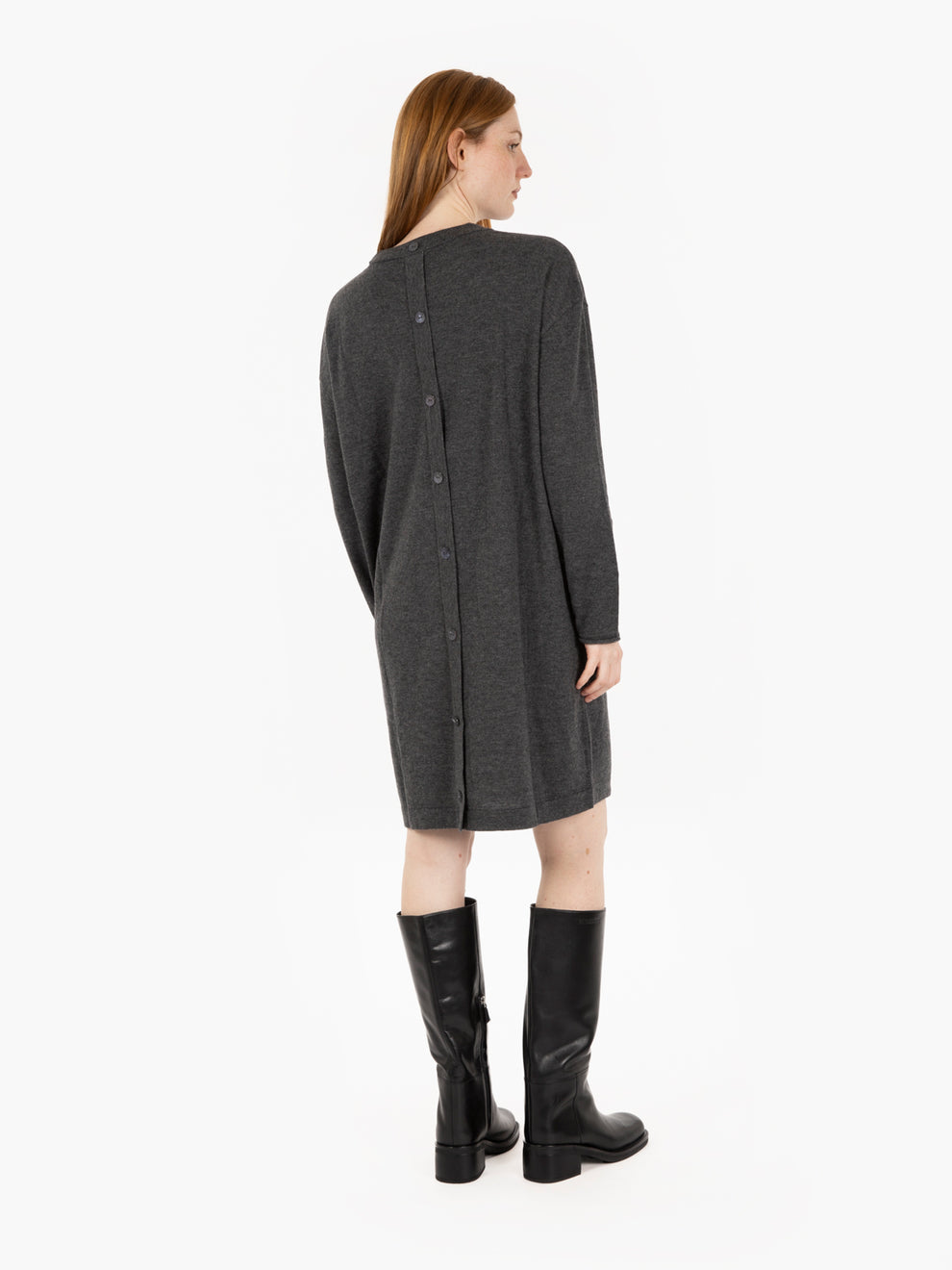 Melange grey knitted dress