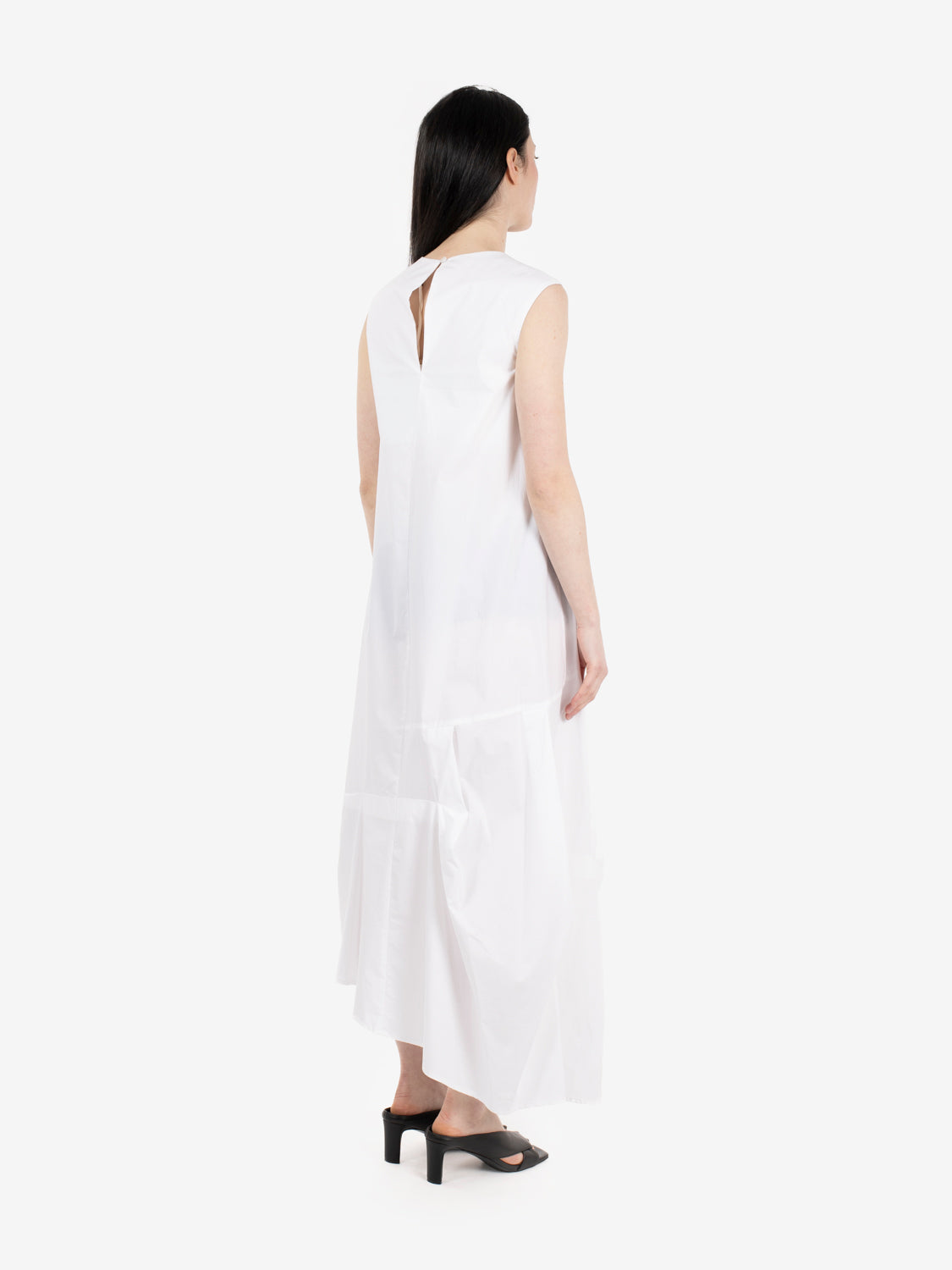 Abito lungo con cintura bianco