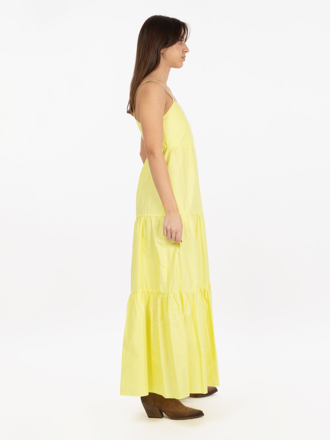 Abito lungo lime neon
