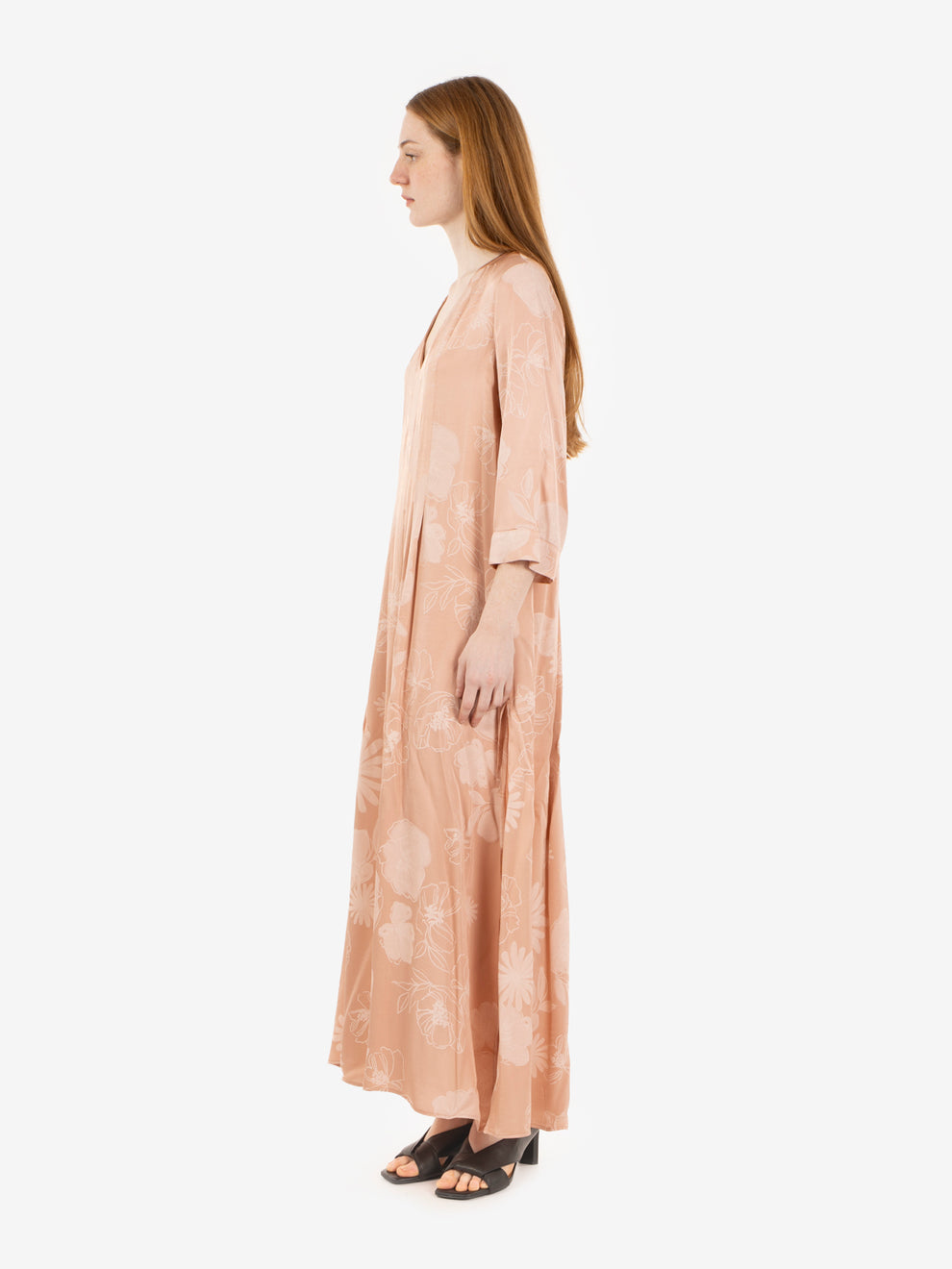 Abito lungo polvere rosa