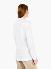 ALESSIA SANTI - Blazer bianco in lino e viscosa
