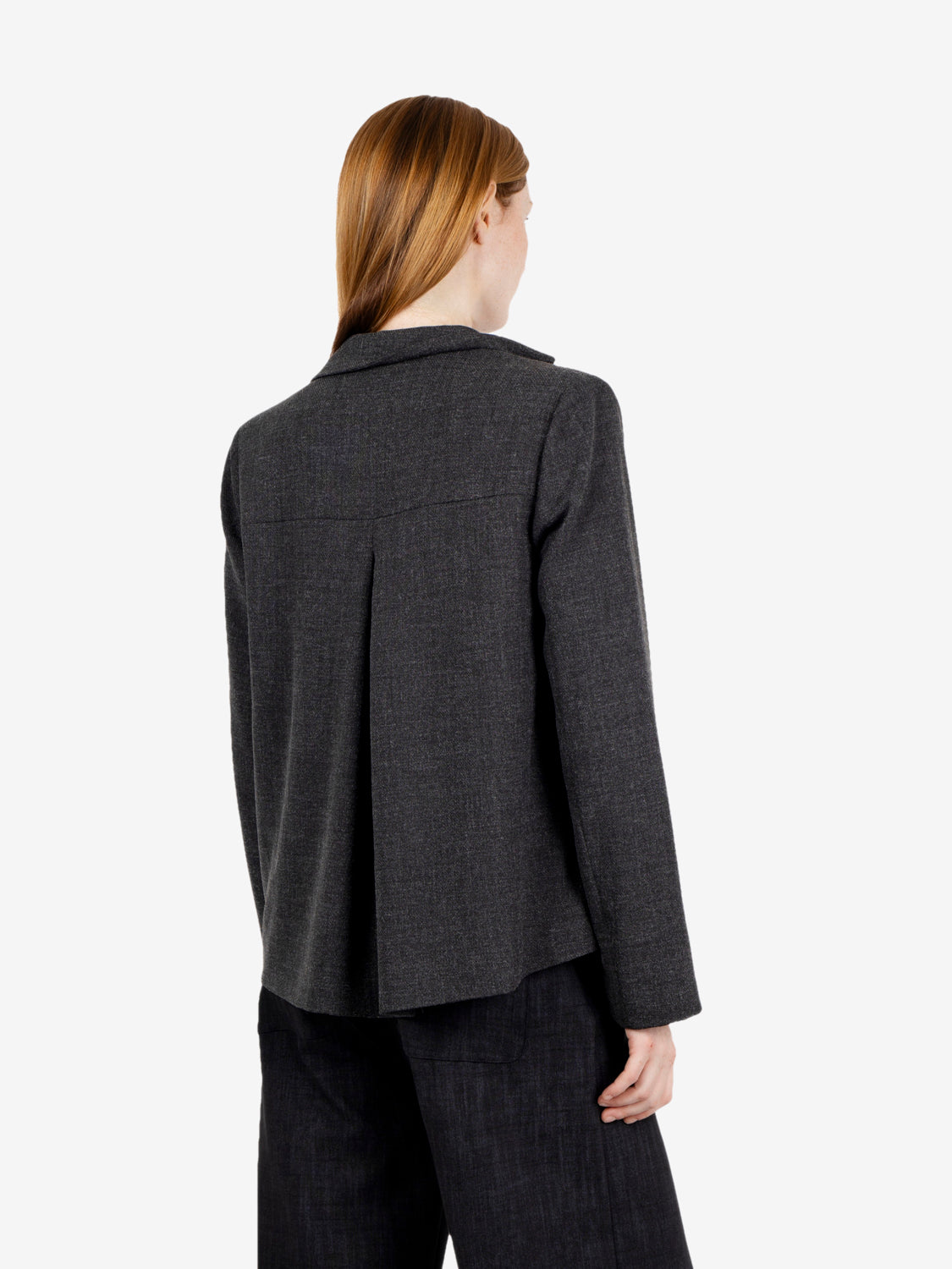 Dark mélange gray single-breasted blazer