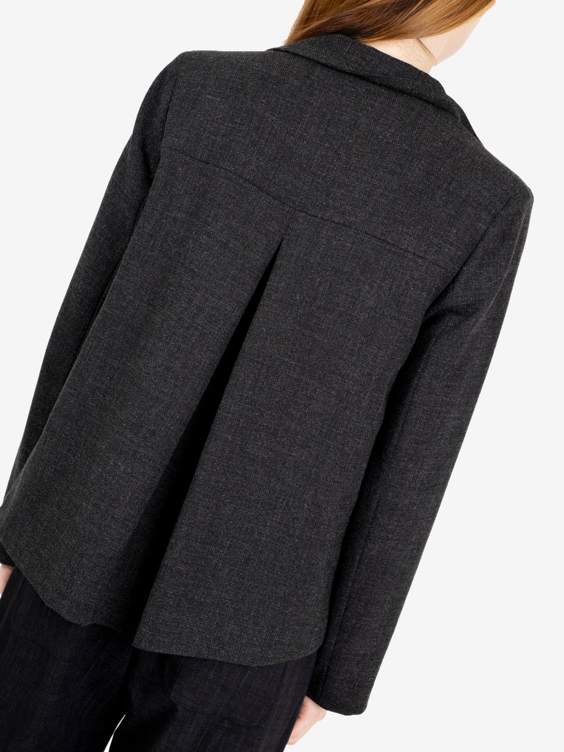 Dark mélange gray single-breasted blazer