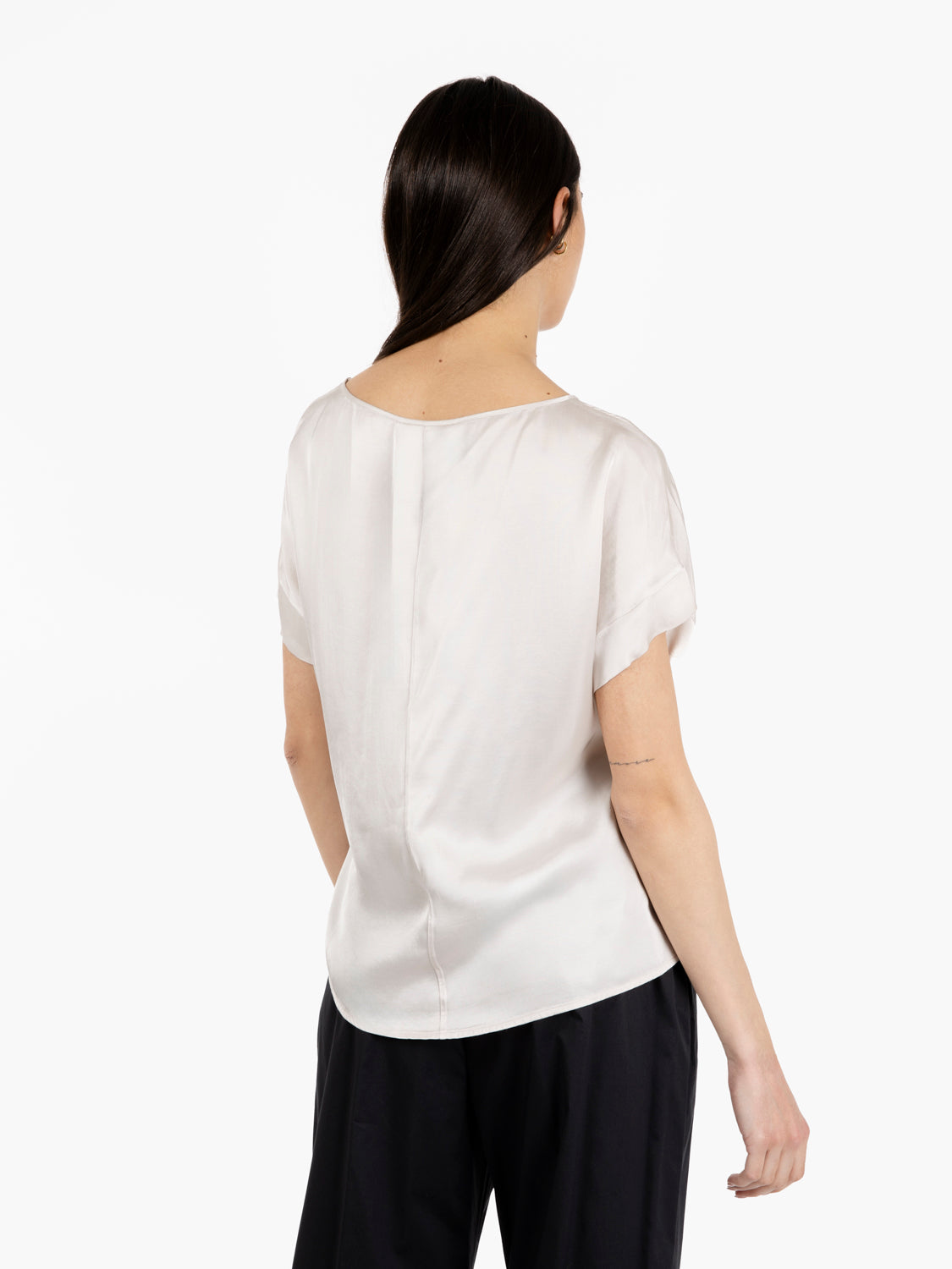 Blusa girocollo cipria