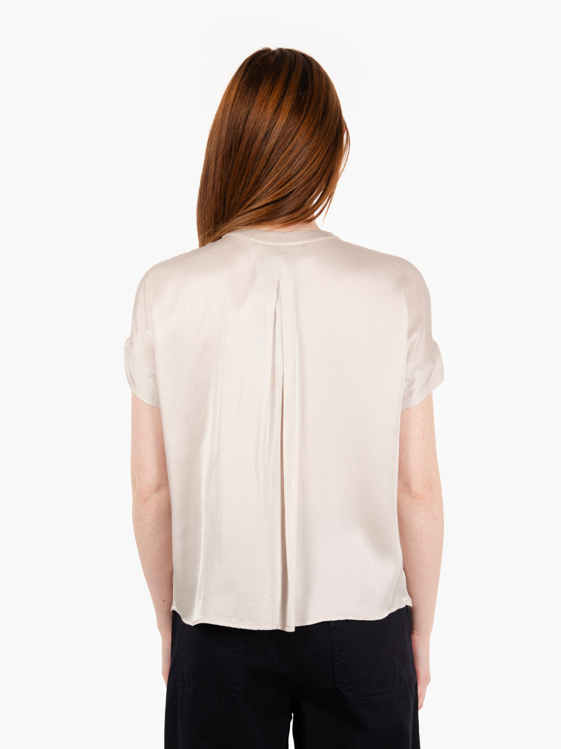 Blusa in raso beige