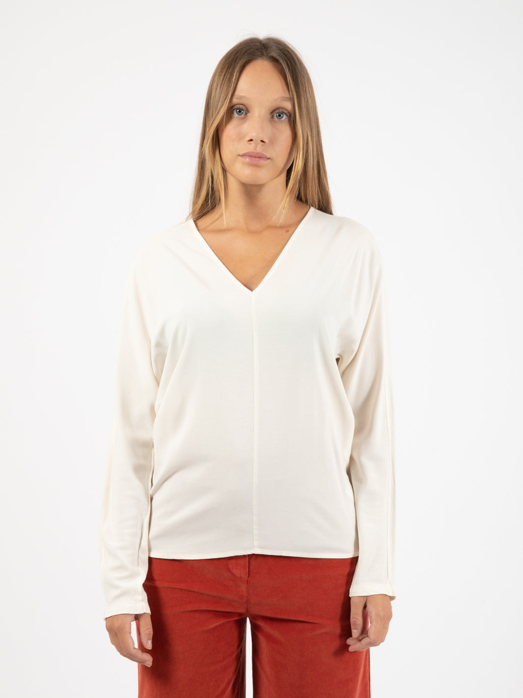 Blusa in viscosa burro