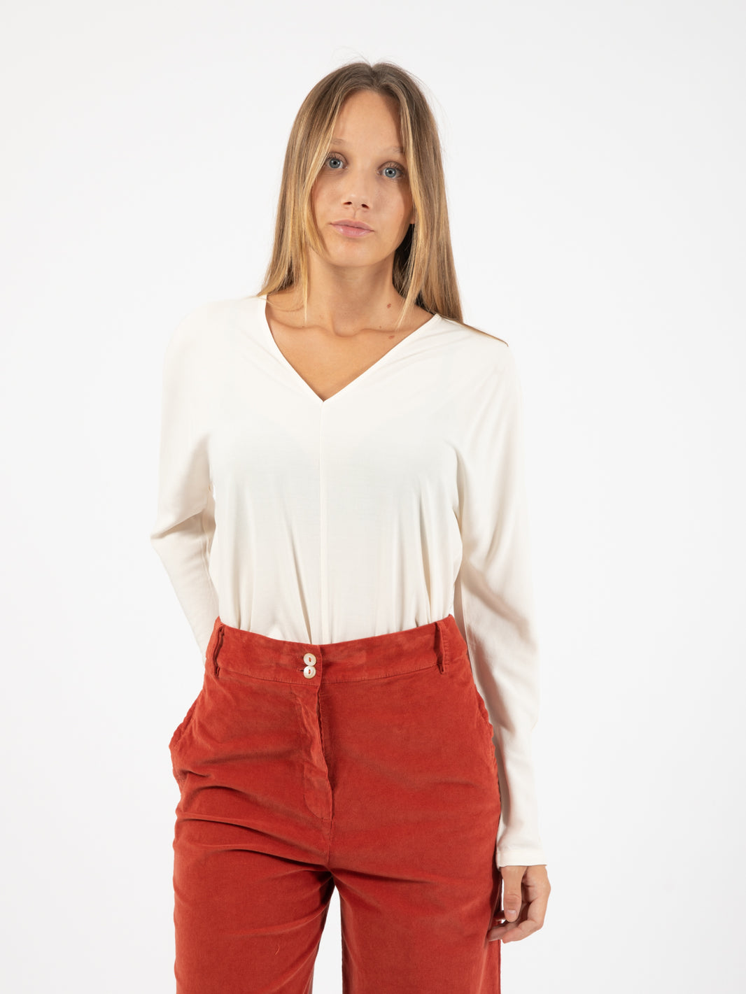 Blusa in viscosa burro