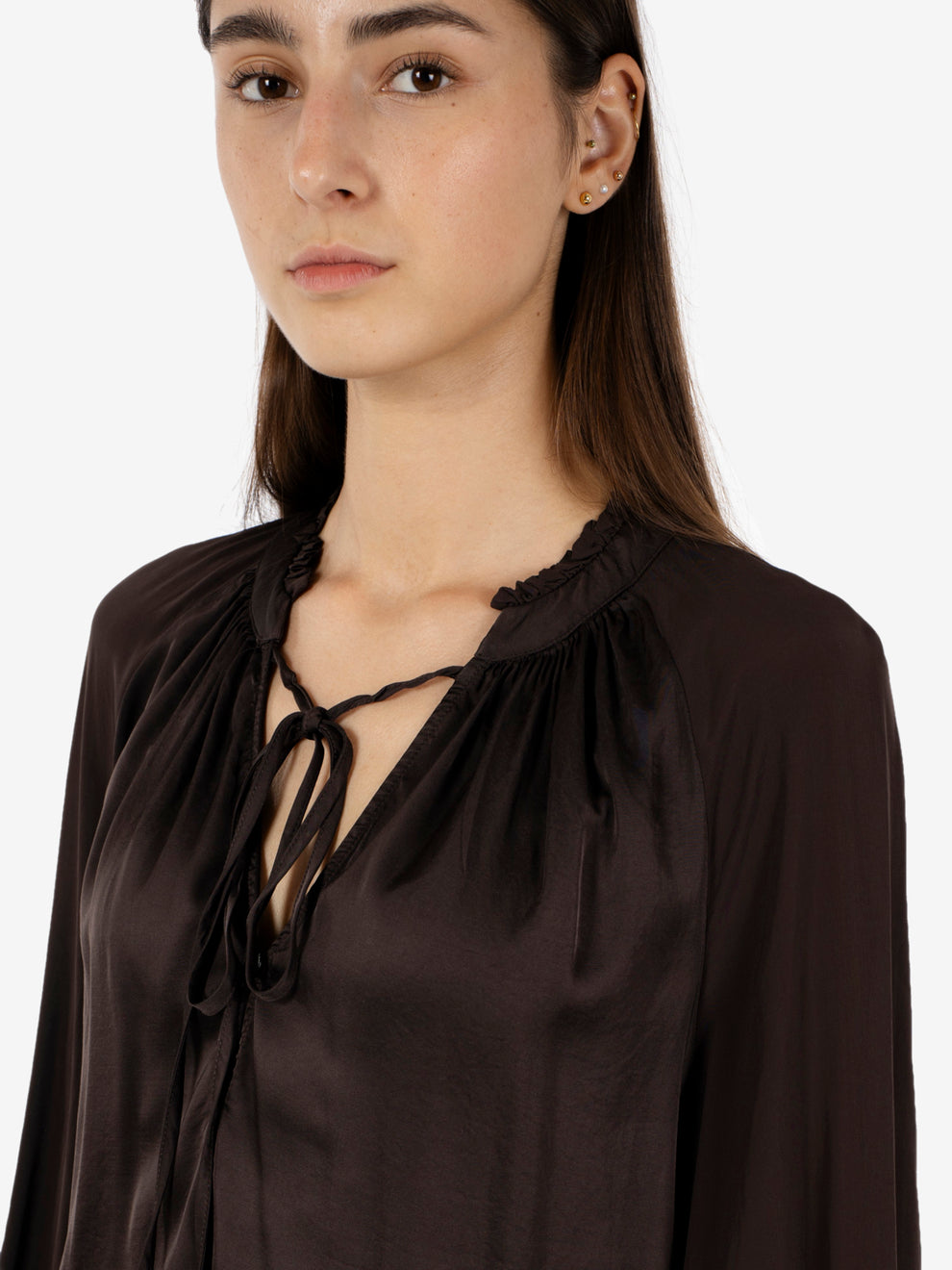 SATIN OVERSIZE BLOUSE EBANO 621SD45019_S2367
