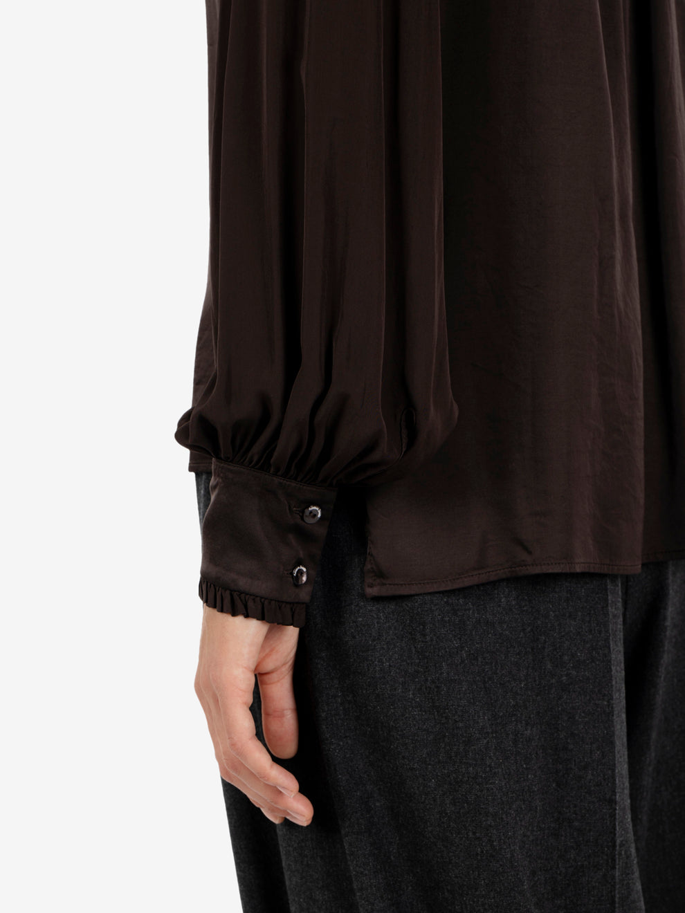 SATIN OVERSIZE BLOUSE EBANO 621SD45019_S2367