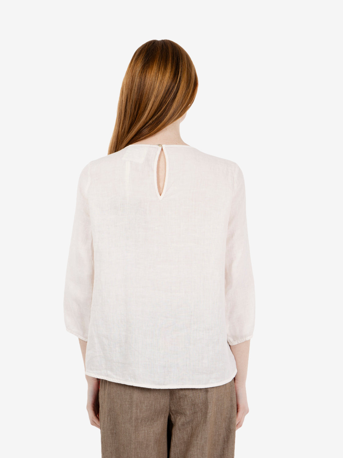 Salina blouse with white ruffles