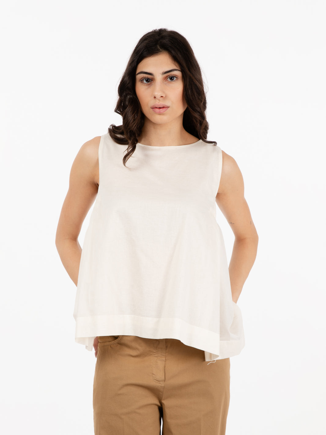 Blusa senza maniche burro