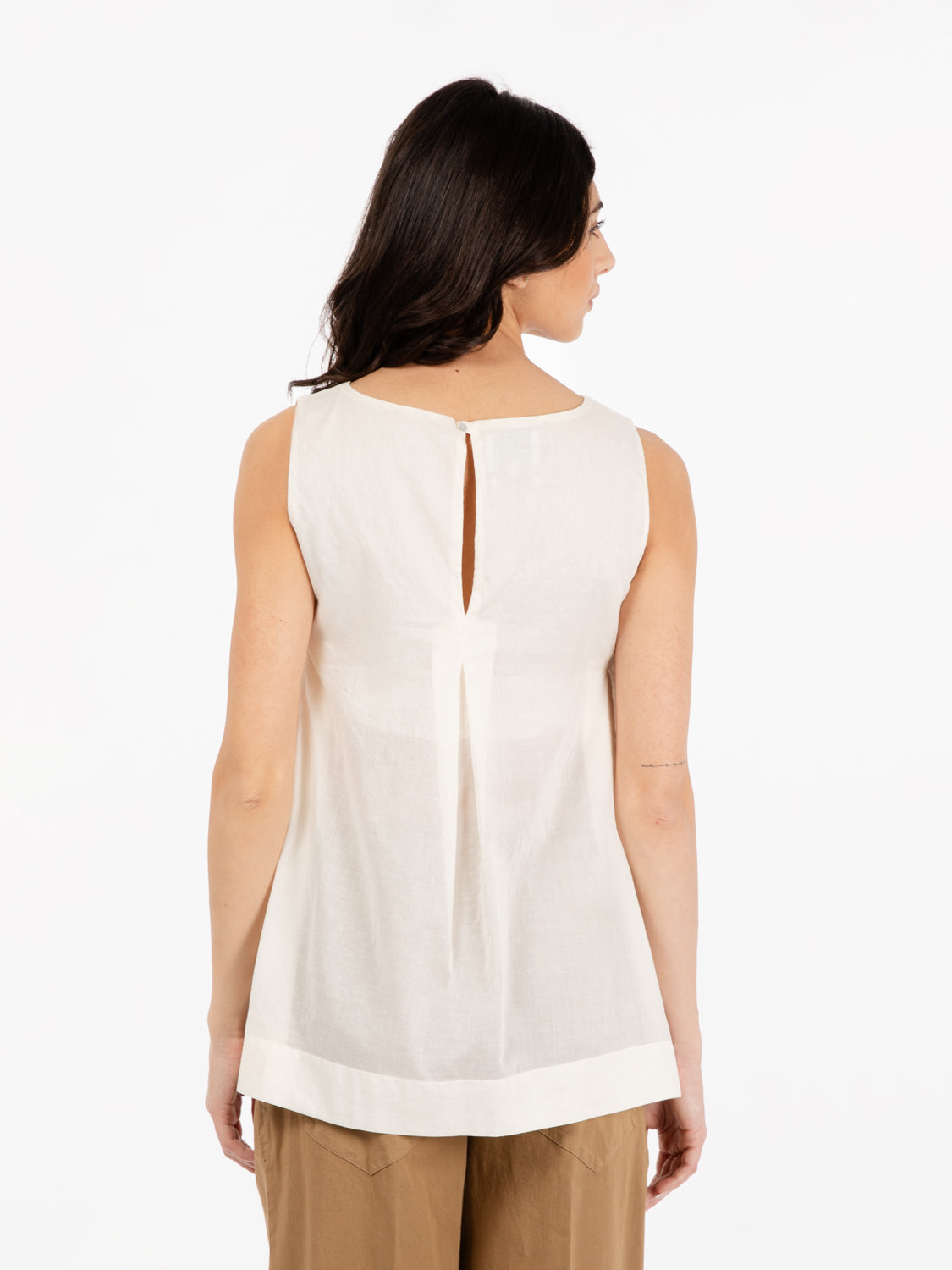 Blusa senza maniche burro