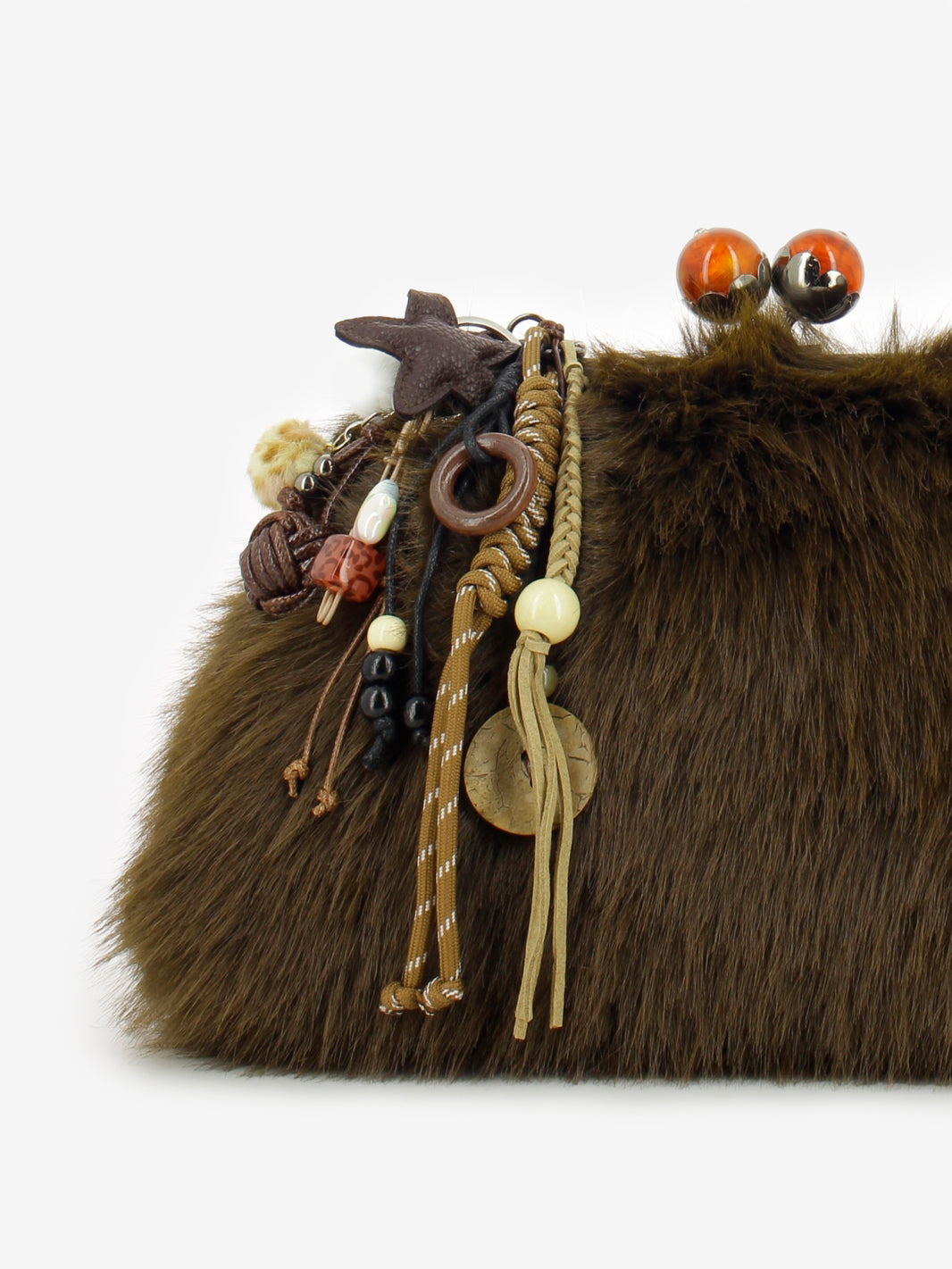 Borsa in pelliccia marrone