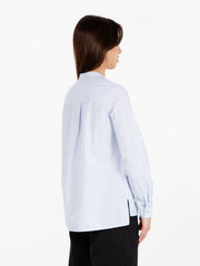 ALESSIA SANTI - Camicia over microrigata bianco / azzurro