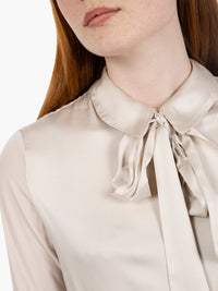 Beige bow shirt