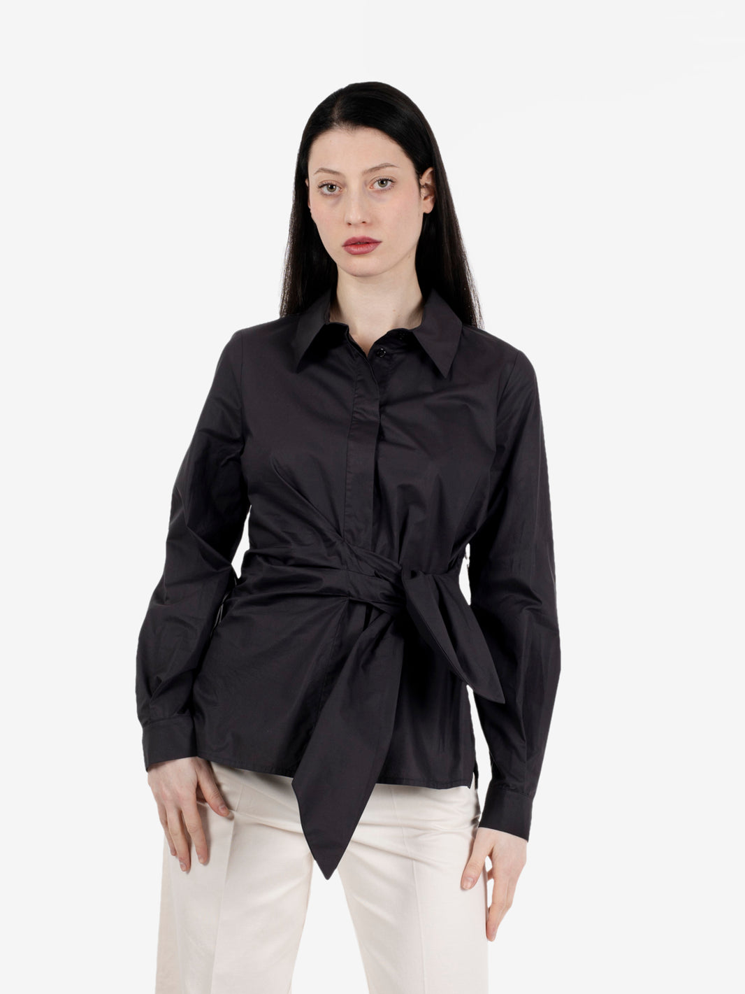 Black blouse with bow