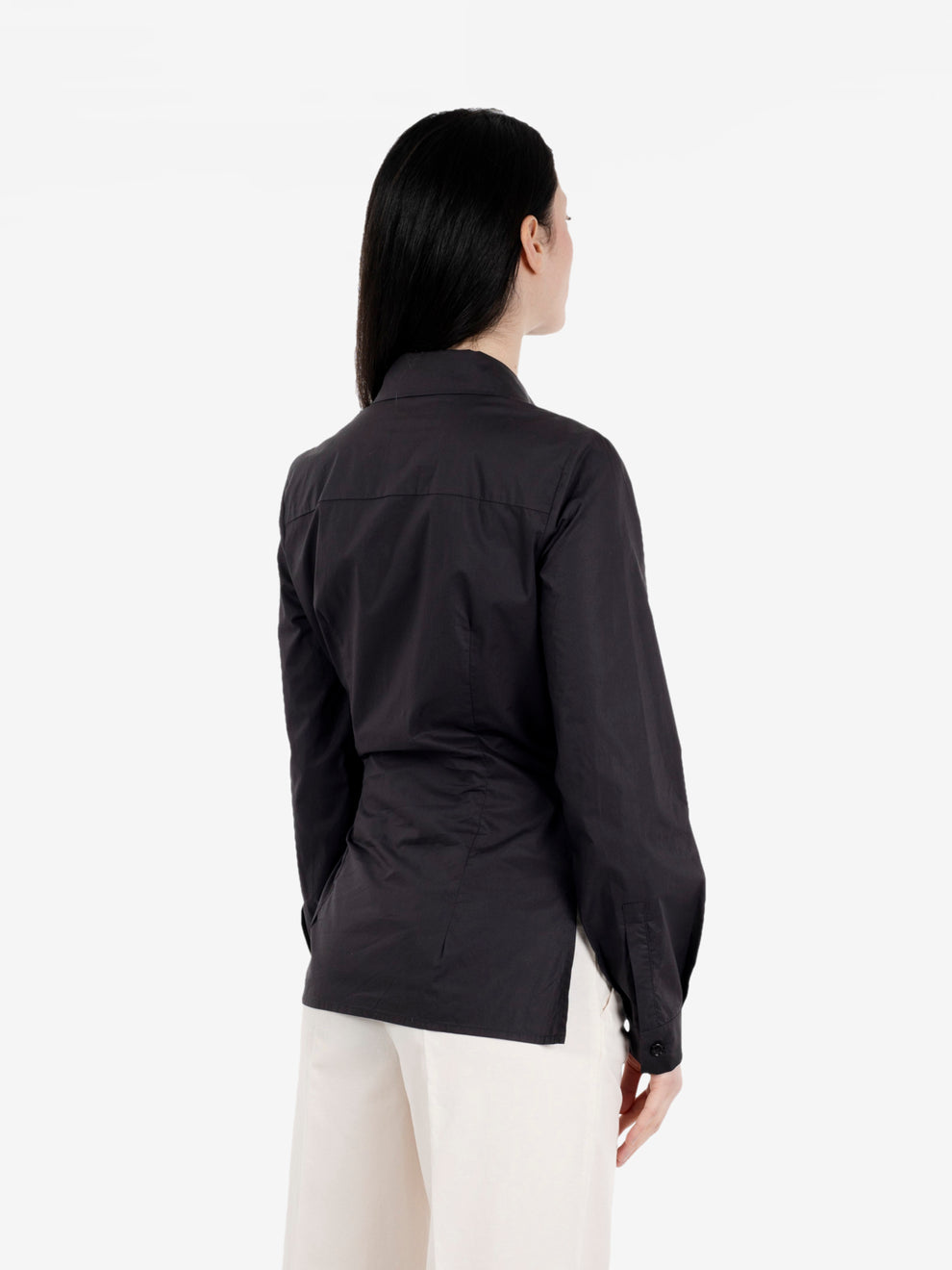 Camicia con fiocco nera