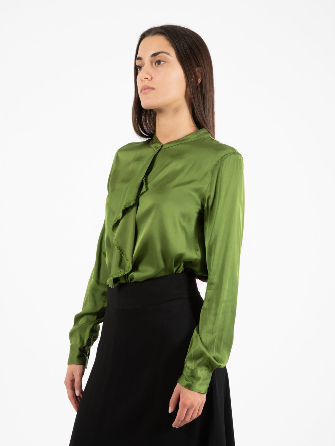 Camicia con rouches ginepro