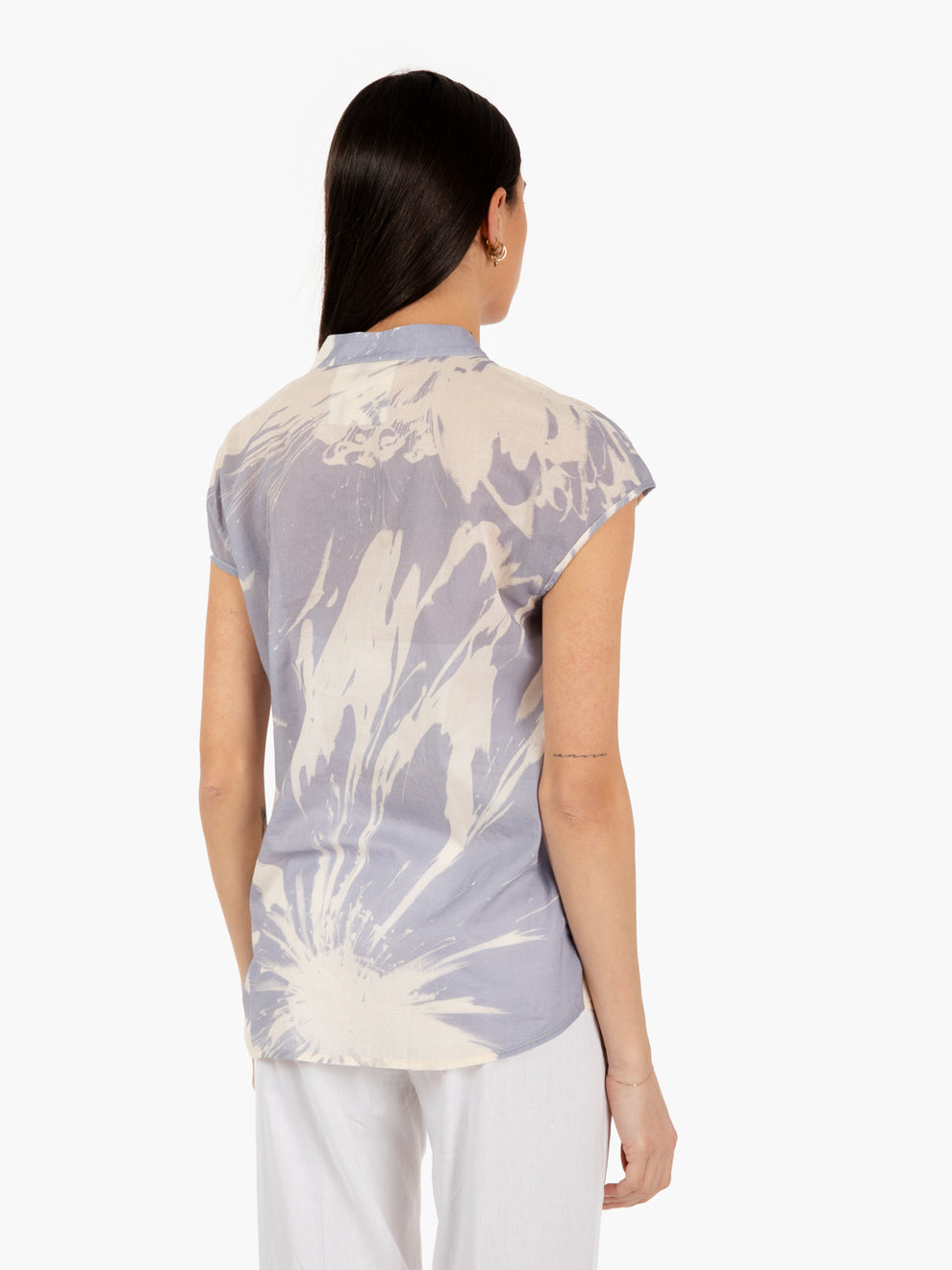 Camicia con volants azzurro