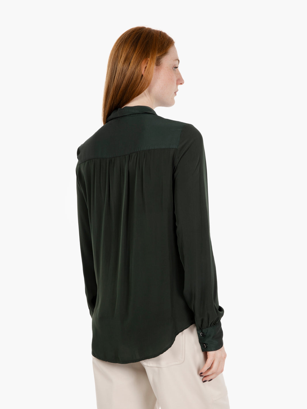 Camicia in viscosa verde