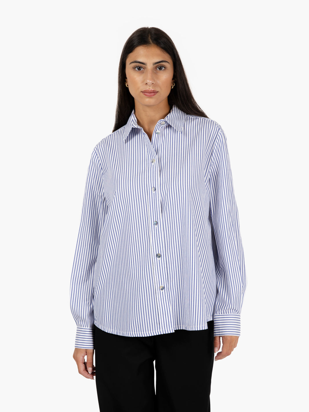 Camicia over a righe bianco / blu