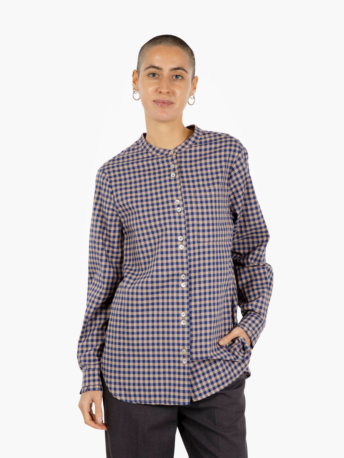 BLUETTE/SAND VICHY SHIRT 521SD45003_529037-01