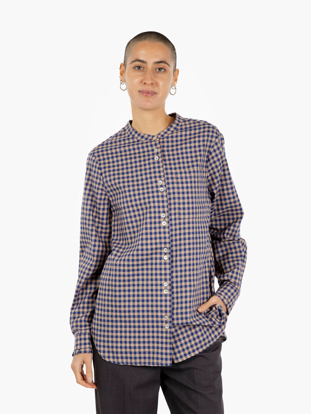 BLUETTE/SAND VICHY SHIRT 521SD45003_529037-01