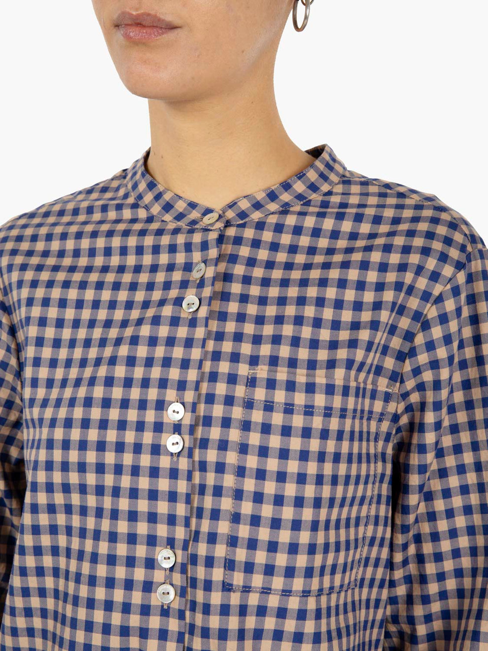 BLUETTE/SAND VICHY SHIRT 521SD45003_529037-01