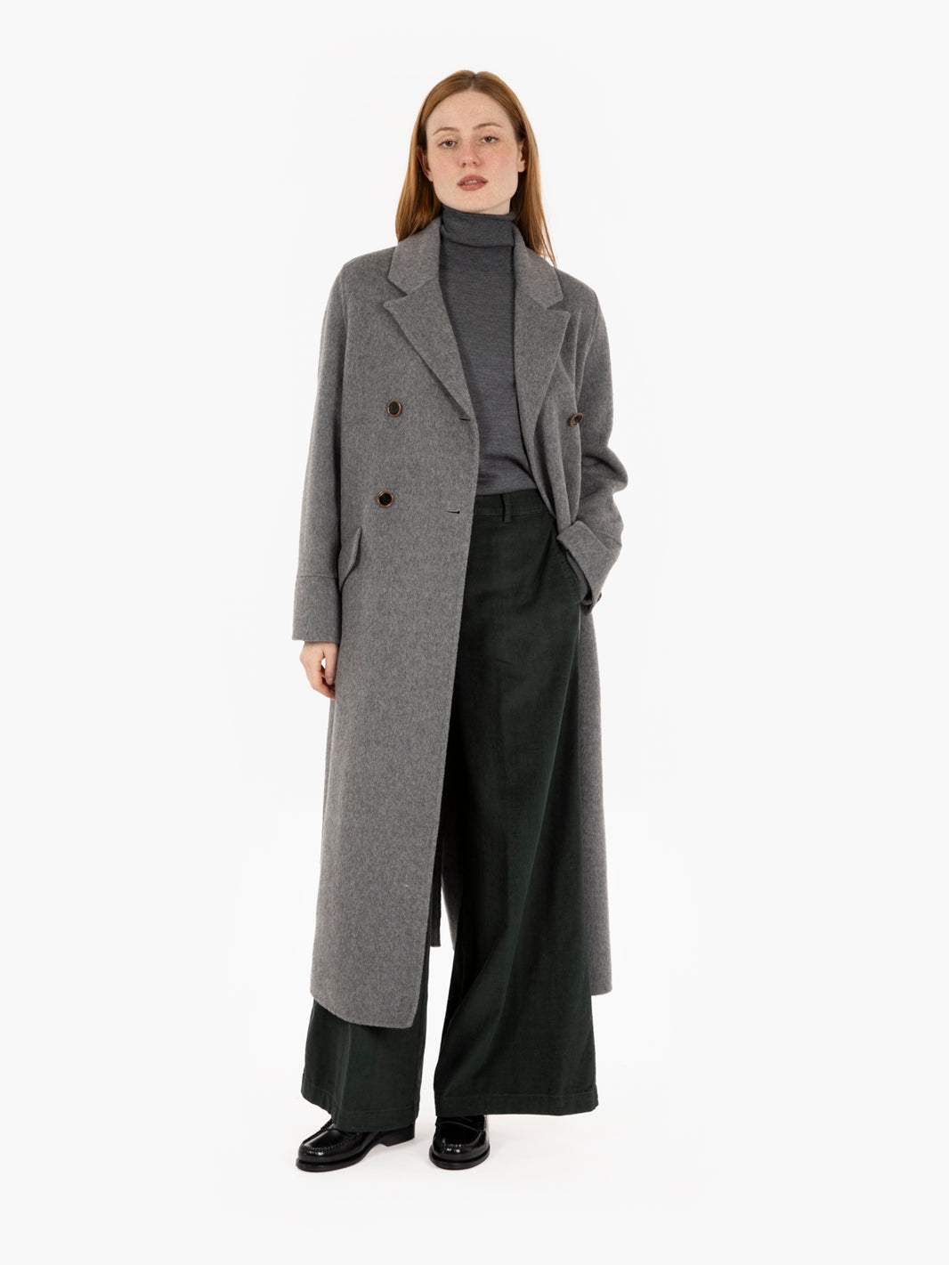 Melange grey egg-shaped coat