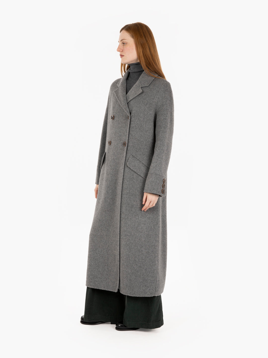 Melange grey egg-shaped coat