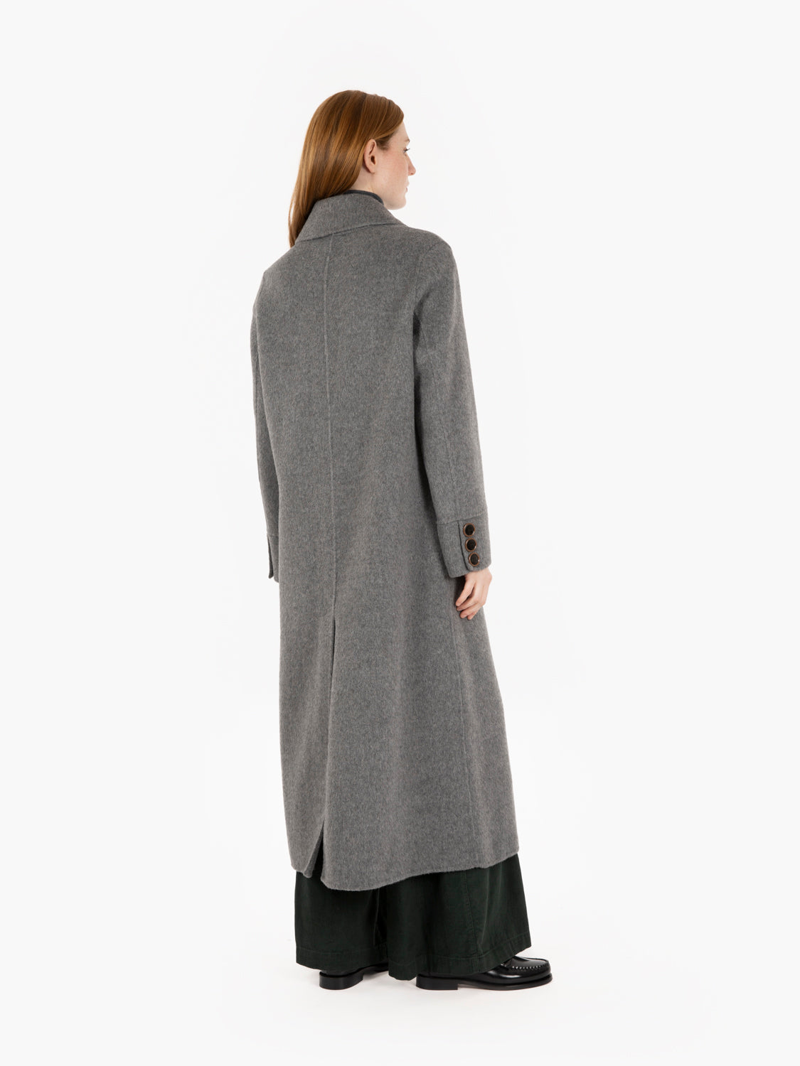 Melange grey egg-shaped coat
