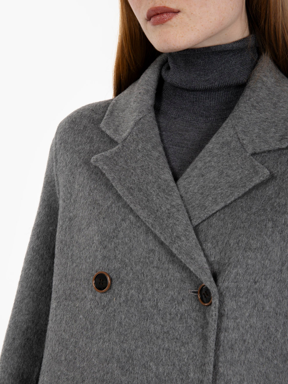 Melange grey egg-shaped coat