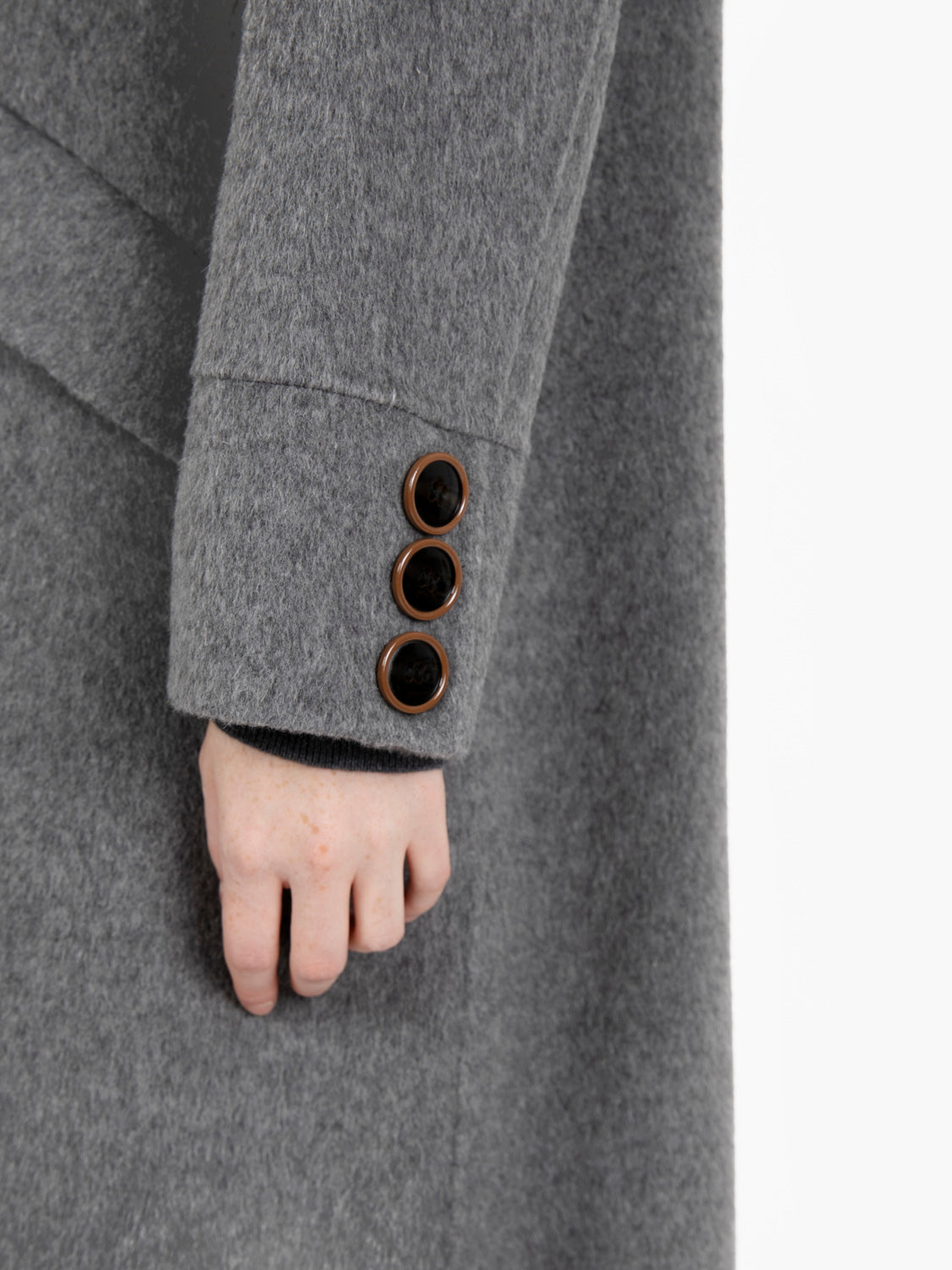 Melange grey egg-shaped coat
