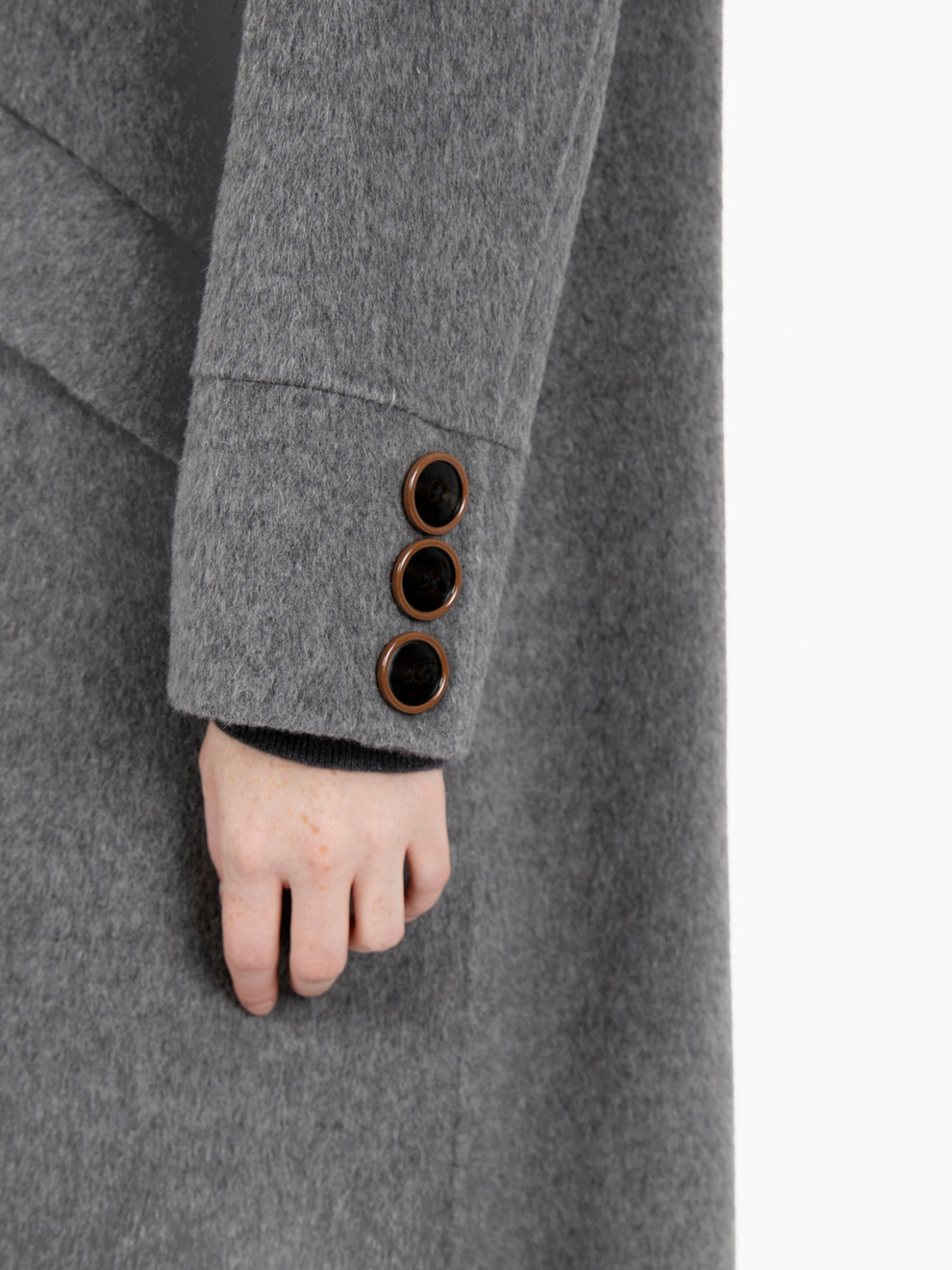 Melange grey egg-shaped coat
