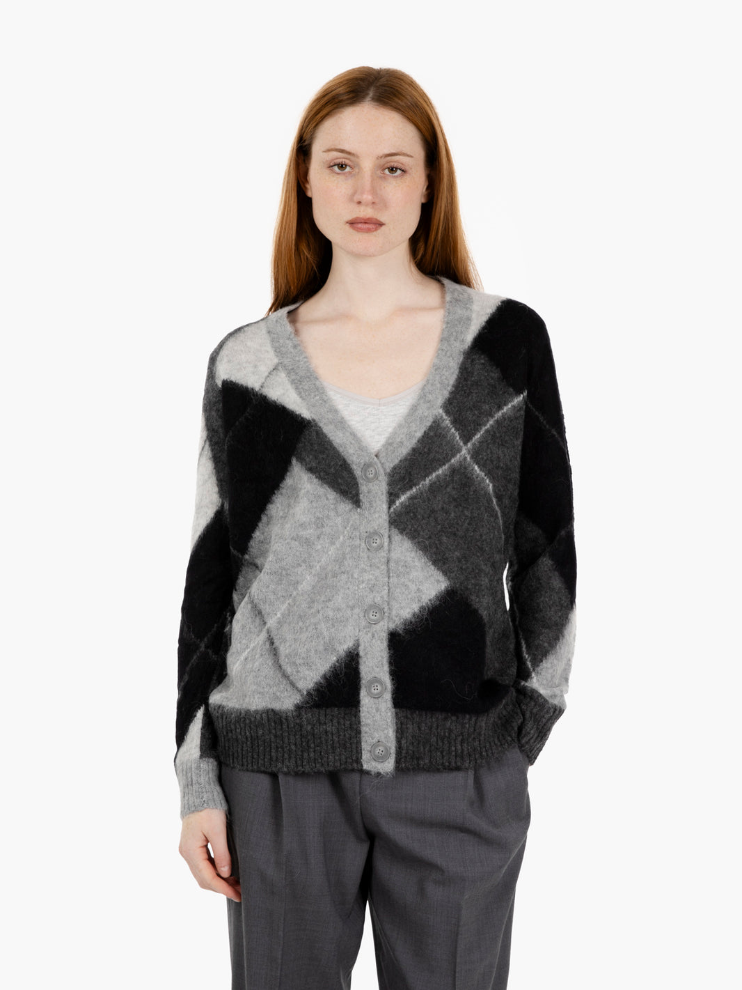 Cardigan a losanghe grey