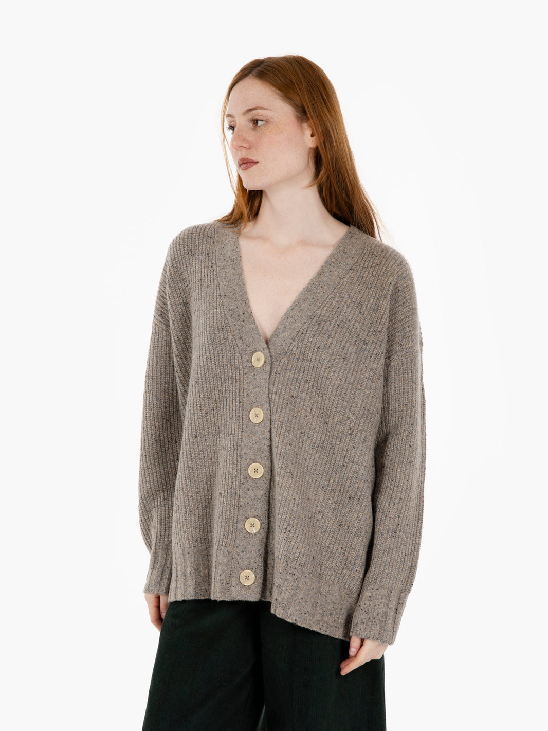 Cardigan con bottoni gres