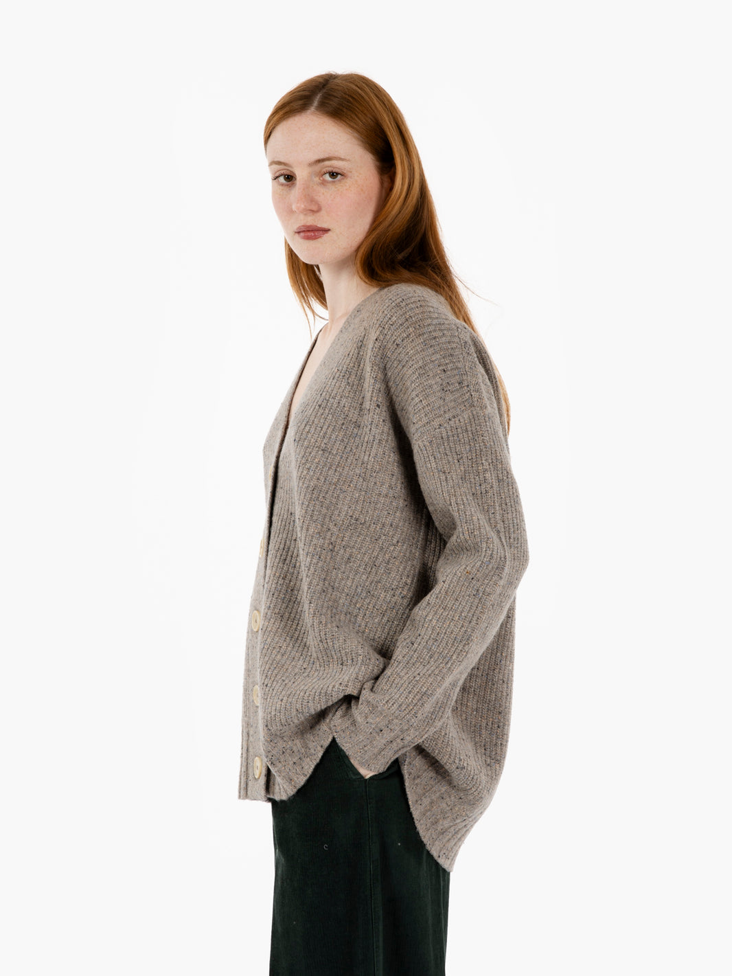 Cardigan con bottoni gres
