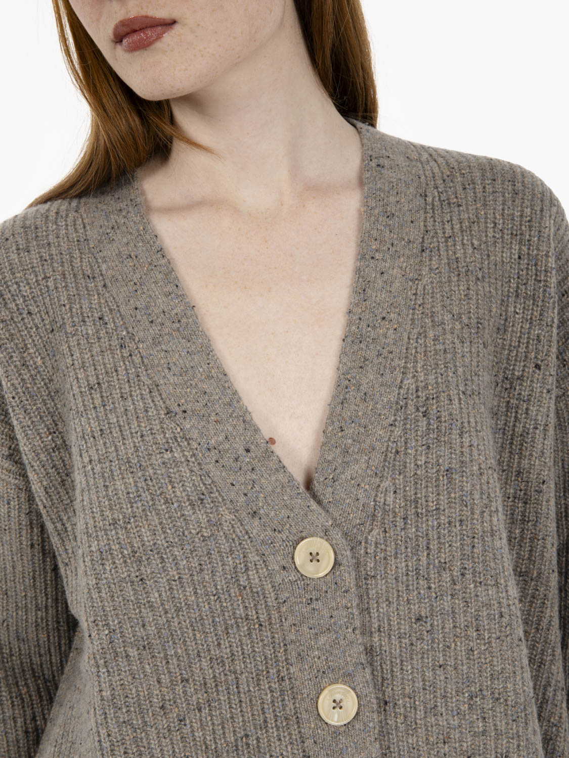 Cardigan con bottoni gres