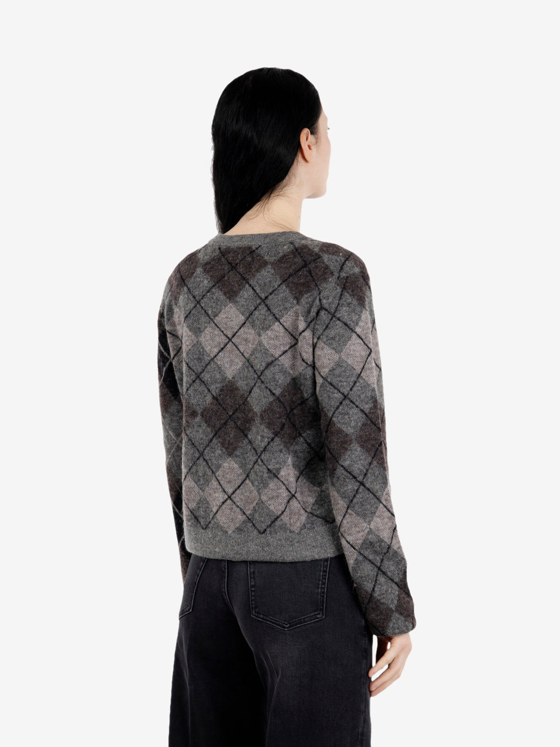 Cardigan losanghe rombi grigio