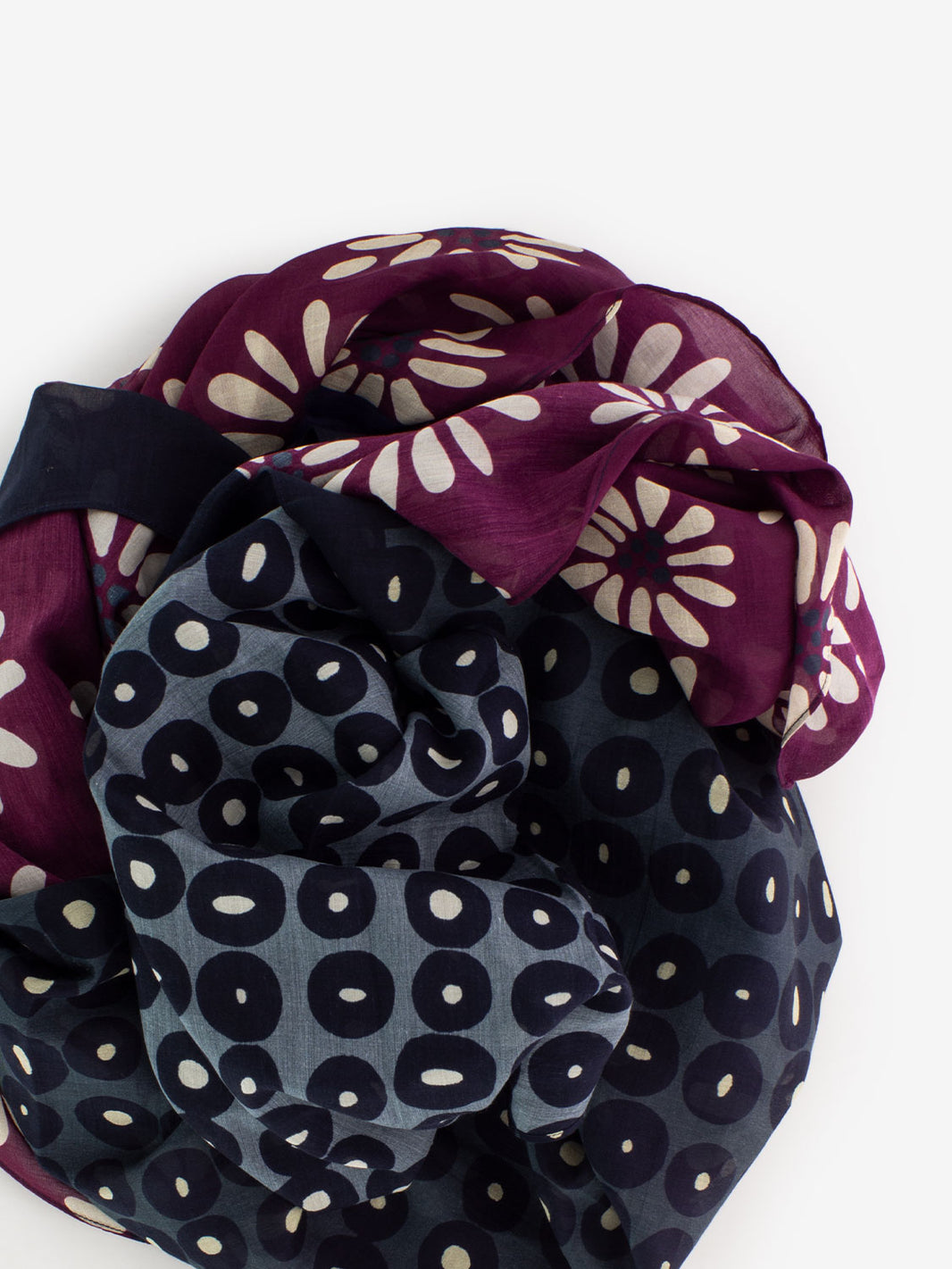 Foulard stampato ciclamino / blu