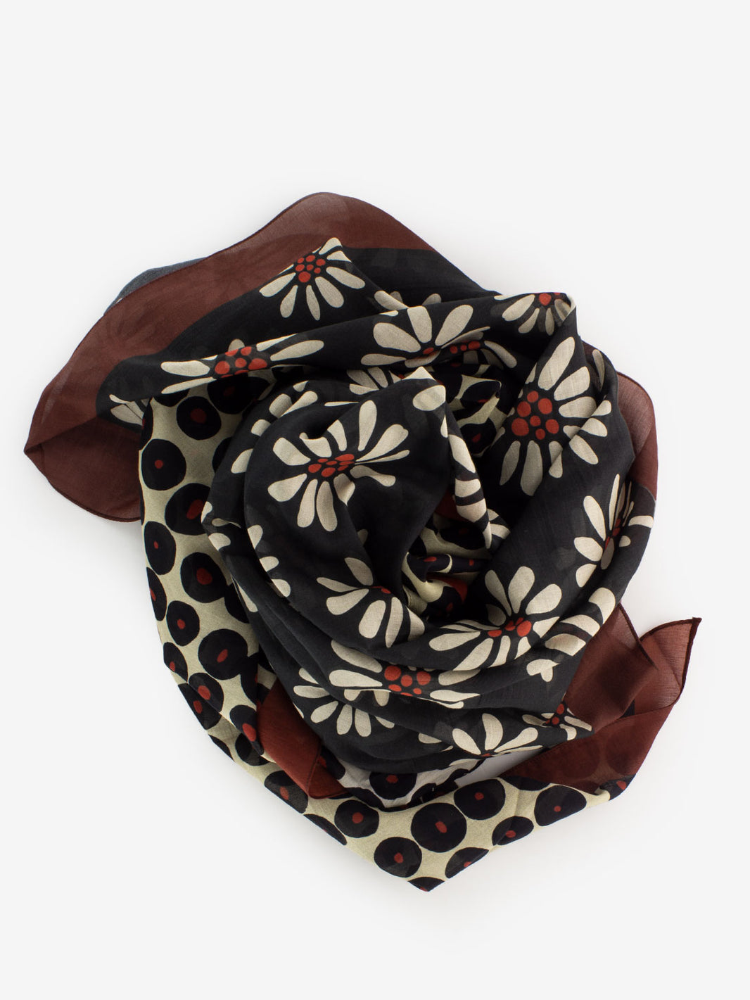 Foulard stampato lavagna / rosso