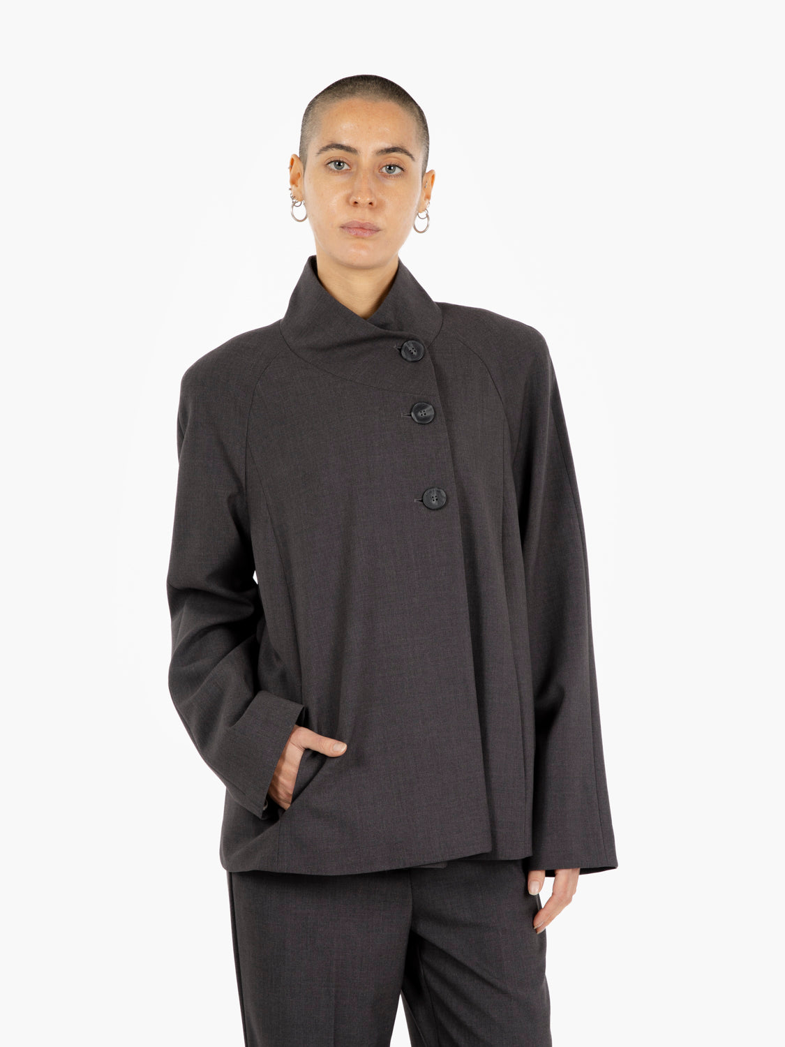 Slate Viscose Blend Jacket