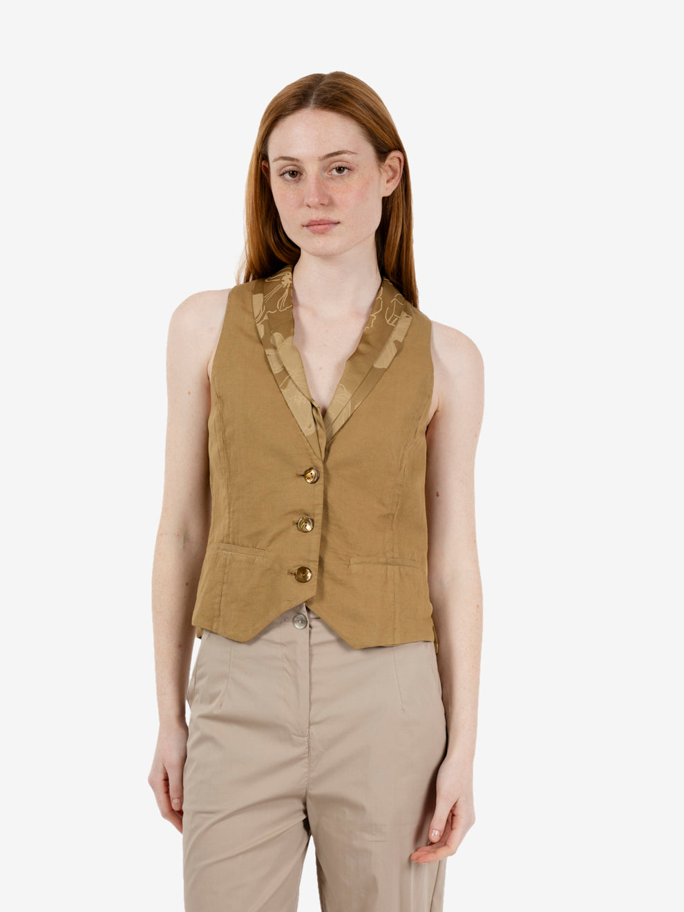Gilet floreale verde