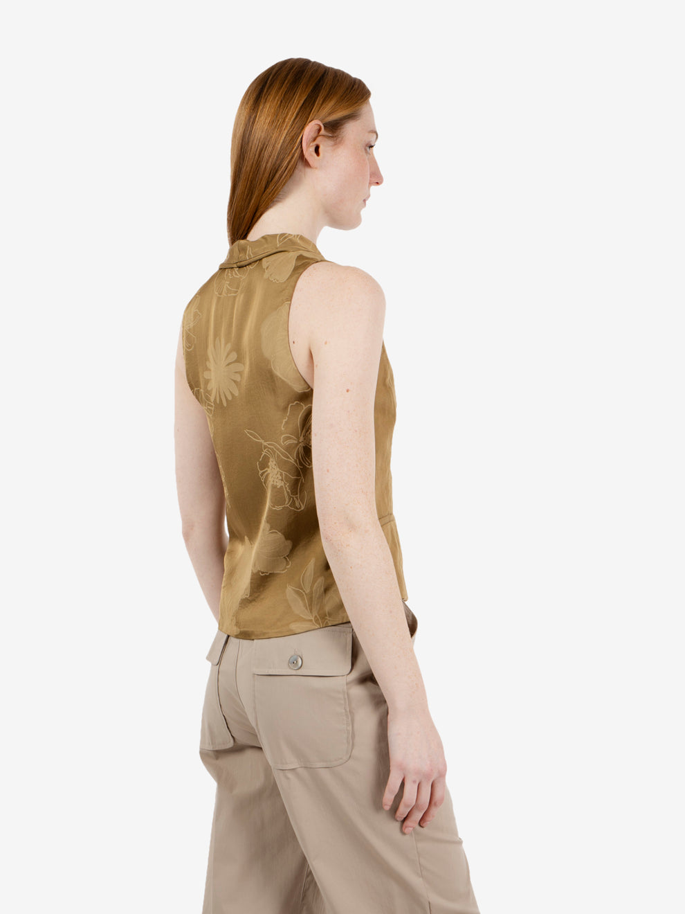 Gilet floreale verde