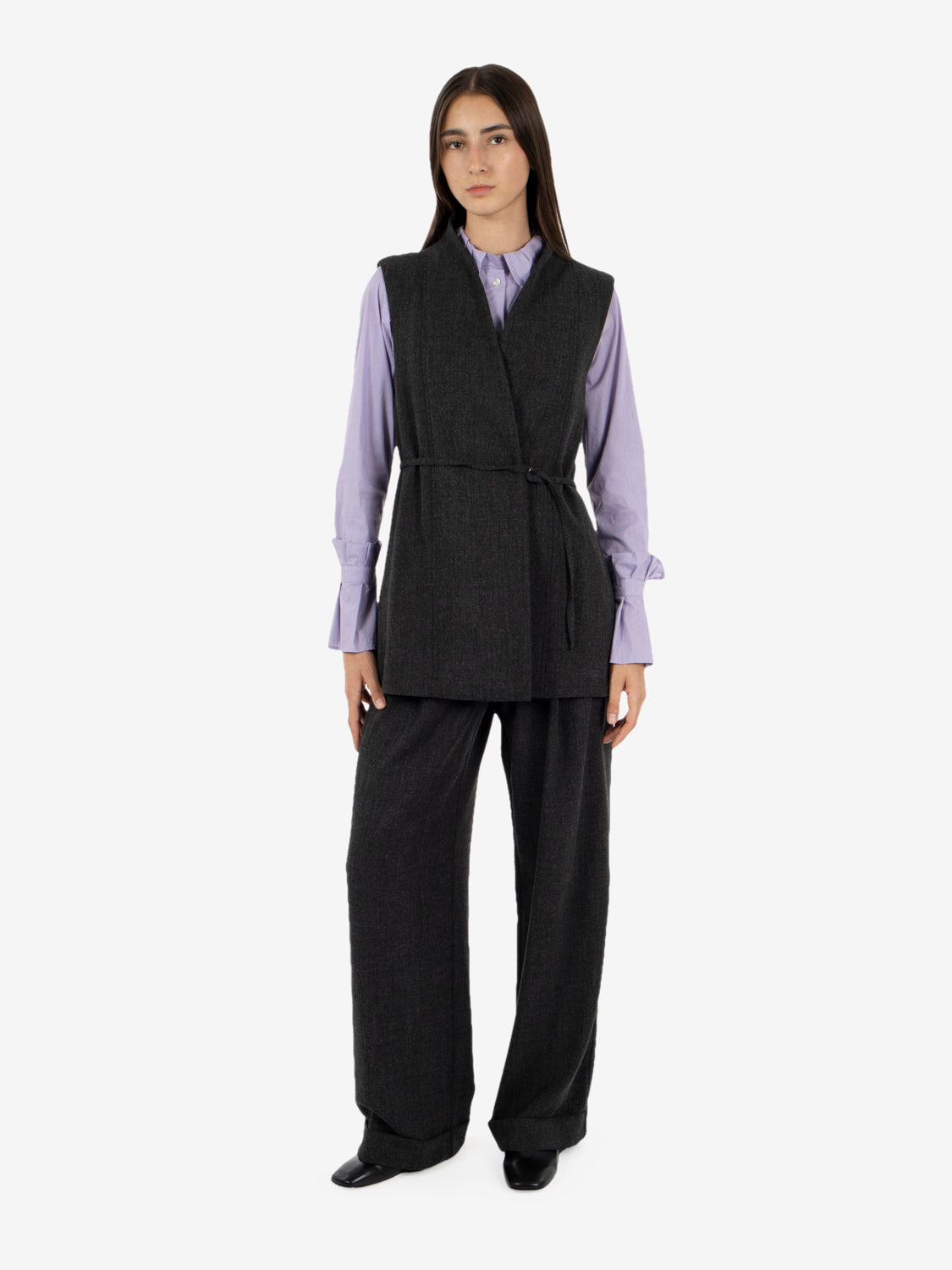 Gilet melange grigio scuro