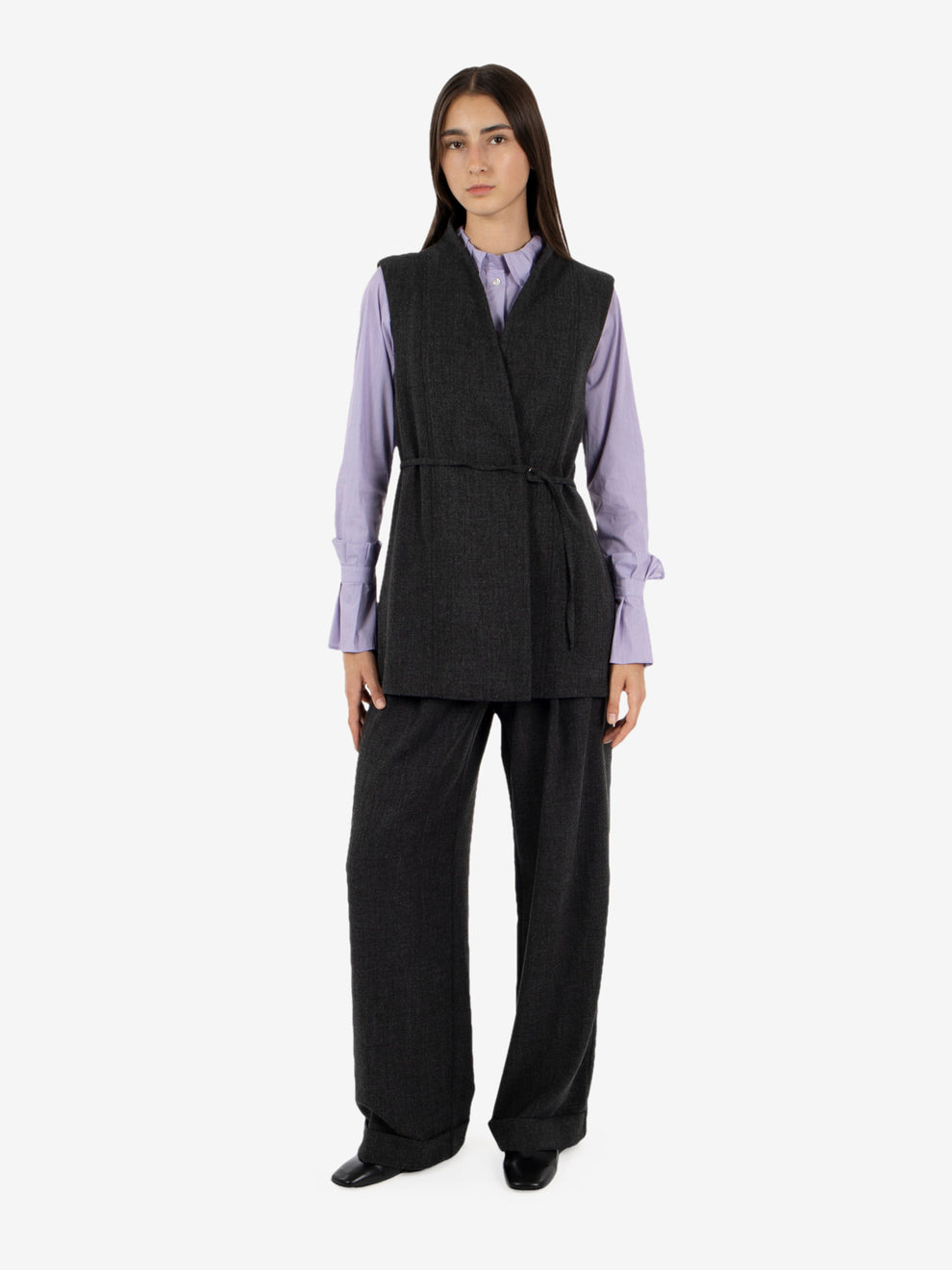 Gilet melange grigio scuro