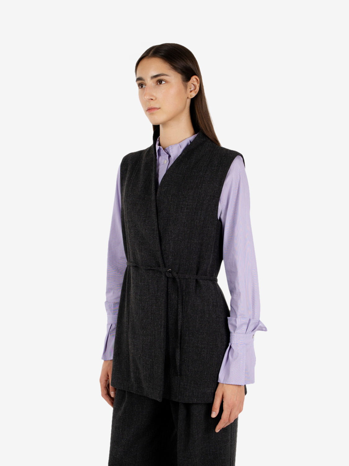 Gilet melange grigio scuro